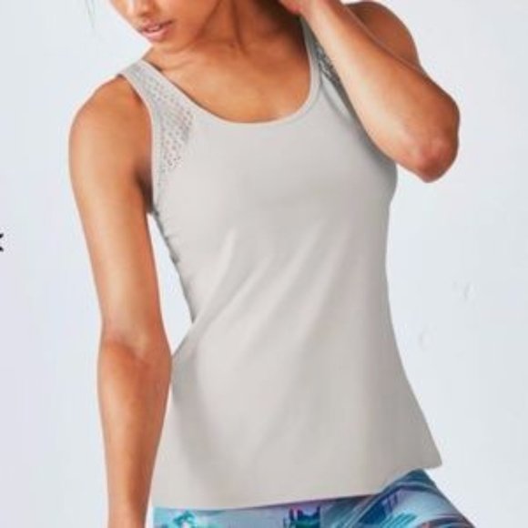 Fabletics gray Dani open tulip back tank t… - Picture 2 of 9